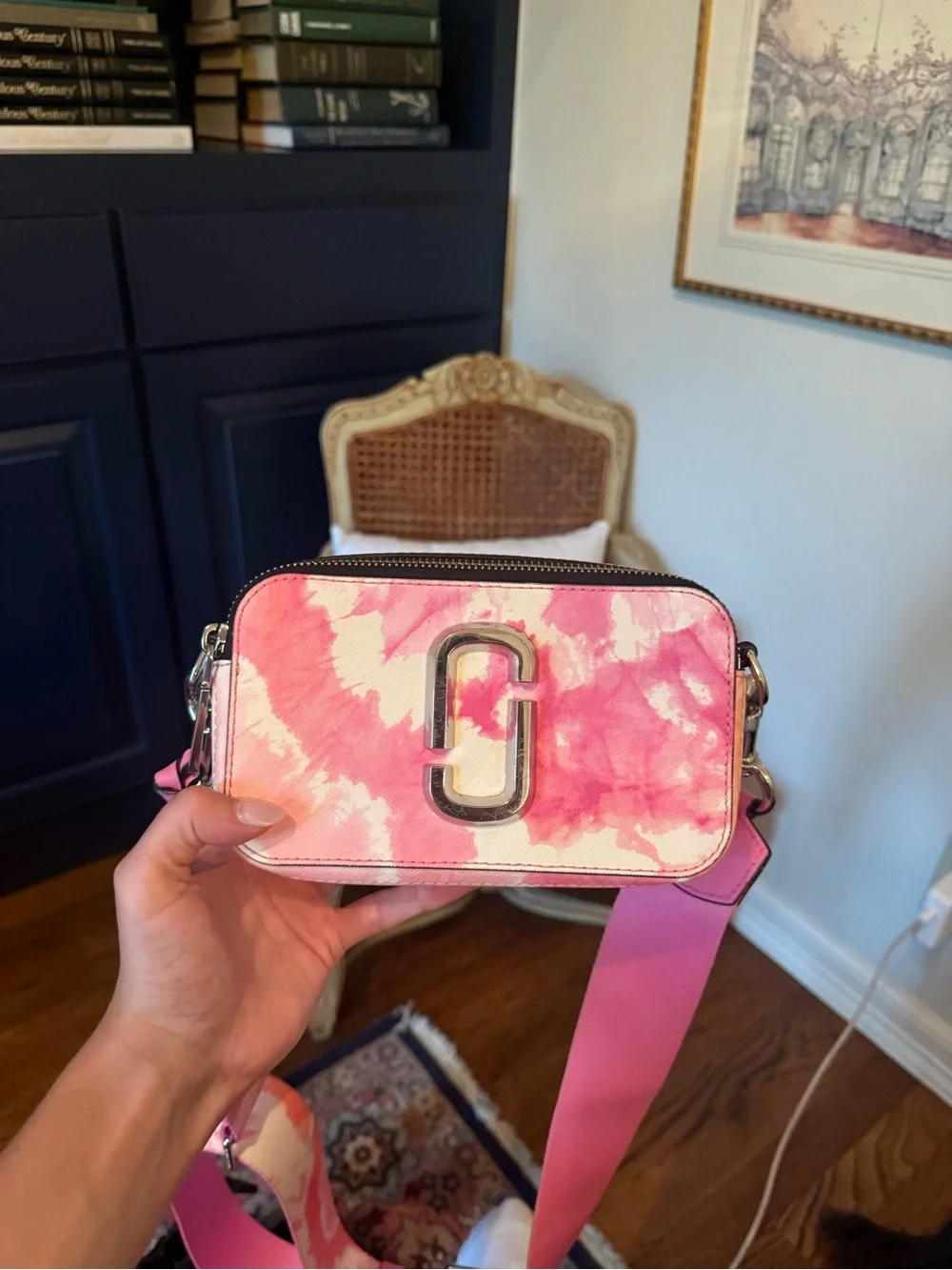 Marc Jacobs Pink, Orange, and White Tie-Dye Snapshot Crossbody - Picture 2 of 7